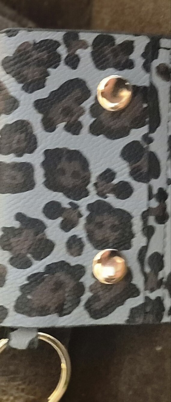 Leopard Print Women's Wallet in Brown and Black with Gold Accents